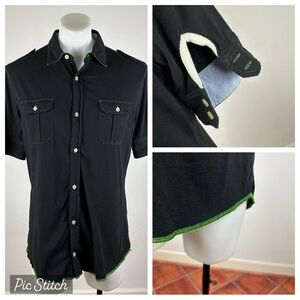 Arnold Zimberg Military-Inspired Epaulet Casual Button Down Men’s Shirt